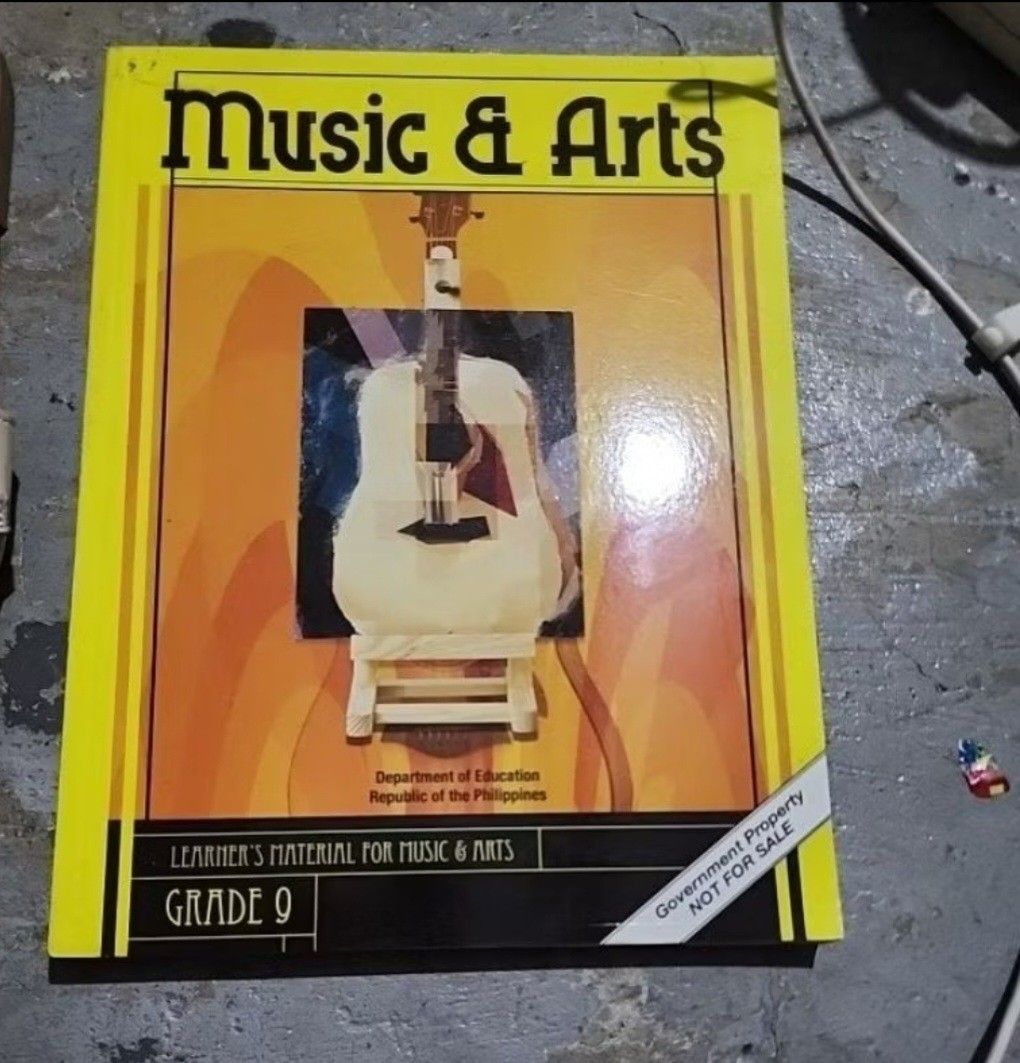 Music and Arts Grade 9 (Category: Textbooks) located in Manila. Submitted by wildbird_74638b (Listing ID 1441700406, Image 1). Description: Hindi po gamit pero di maiwasan dents/gasgas sa cover ganun pero all goods po ito.payment via gcash tas papikup nyo sa any rider like lalmove ganun kau po mgbabayad ng shipping fee ha.kng takot kaung mascam bago umalis c rider sakin papikturan nyo na po tas send sa inyo. kau npo mgbook ng rider ibigay klng un