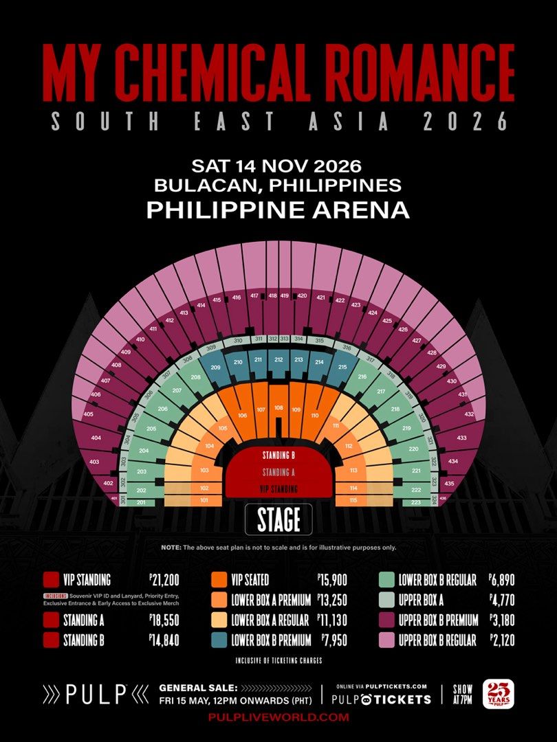 My Chemical Romance Live in PH 2026 VIP Seated Ticket (Category: Events Tickets) located in Caloocan City. Submitted by frankieromustdie_ (Listing ID 1441618434, Image 1). Description: 🎫 FOR SALE: 2 VIP Seated Tickets – My Chemical Romance Selling 2 VIP Seated tickets for My Chemical Romance. These are legitimate tickets purchased through official channels. ✅ 2 VIP Seated Tickets ✅Can provide Authorization Letter and IDs ✅ Transfer process can b
