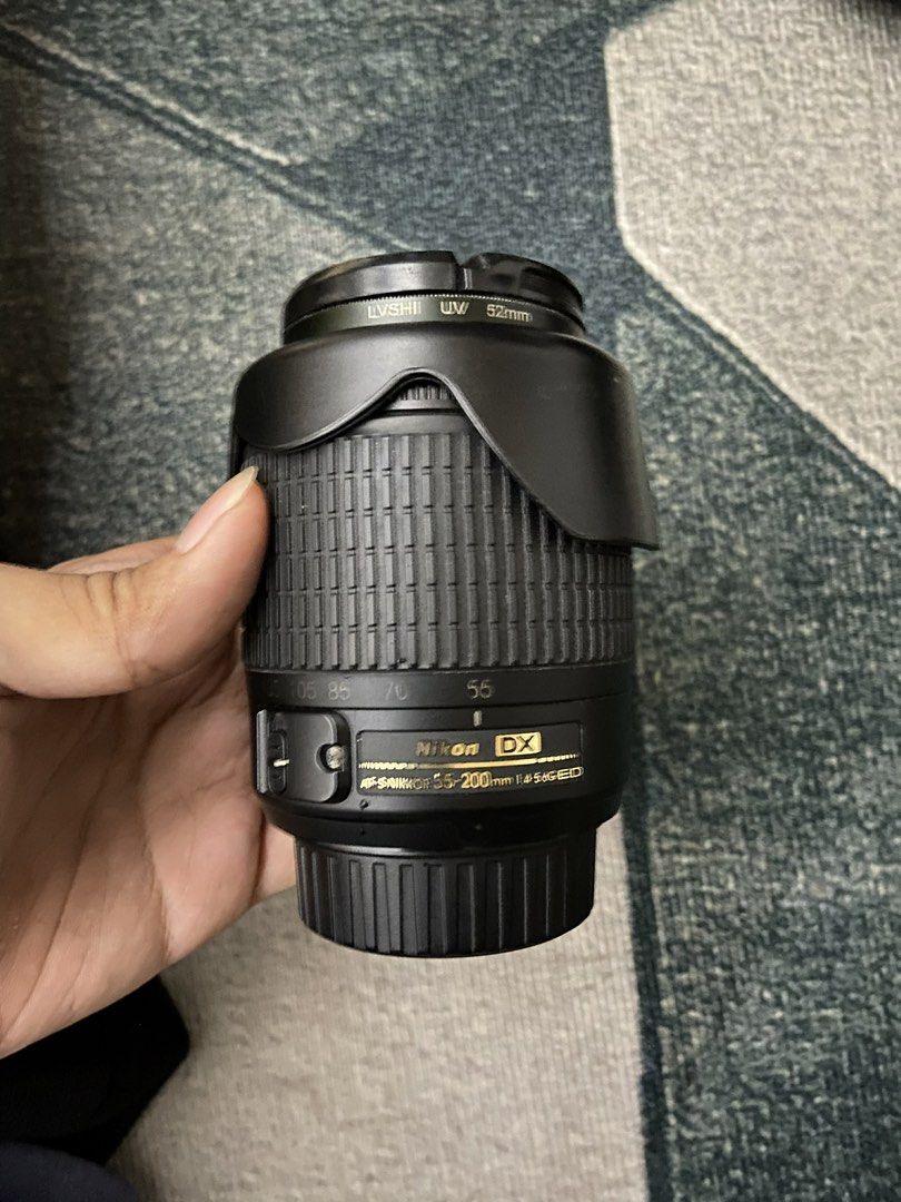 Nikon 55-200mm Lens Nikon Camera (Category: Lens & Kits) located in Manila. Submitted by eedsp595385916 (Listing ID 1441687537, Image 2). Description: Nikon 55-200mm Nikon F mount DX lens for Bodies: D3xxx, D5xxx etcetera ISSUE: Minor FUNGUS Still sharp output no effect on image AF and Zoom all working Lens includes Front and back lens cap, UV filter ₱3,300 Negotiable Pampanga loc Meetups around Pampanga only Shipping available via J&T payment vi