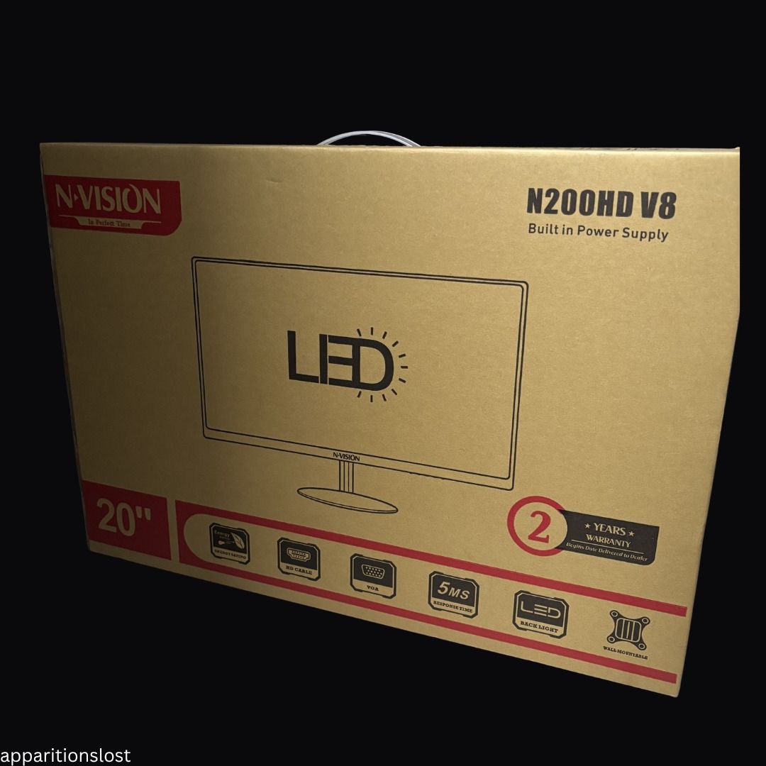 Nvision N200V8 20" LED Monitor (Category: Monitor Screens) located in Pasig City. Submitted by apparitionslost (Listing ID 1441775434, Image 1). Description: Brand new, never used at all Comes with everything, via pics attached. Manual is inside the plastic of the monitor Would rather meetup than delivering it to u.