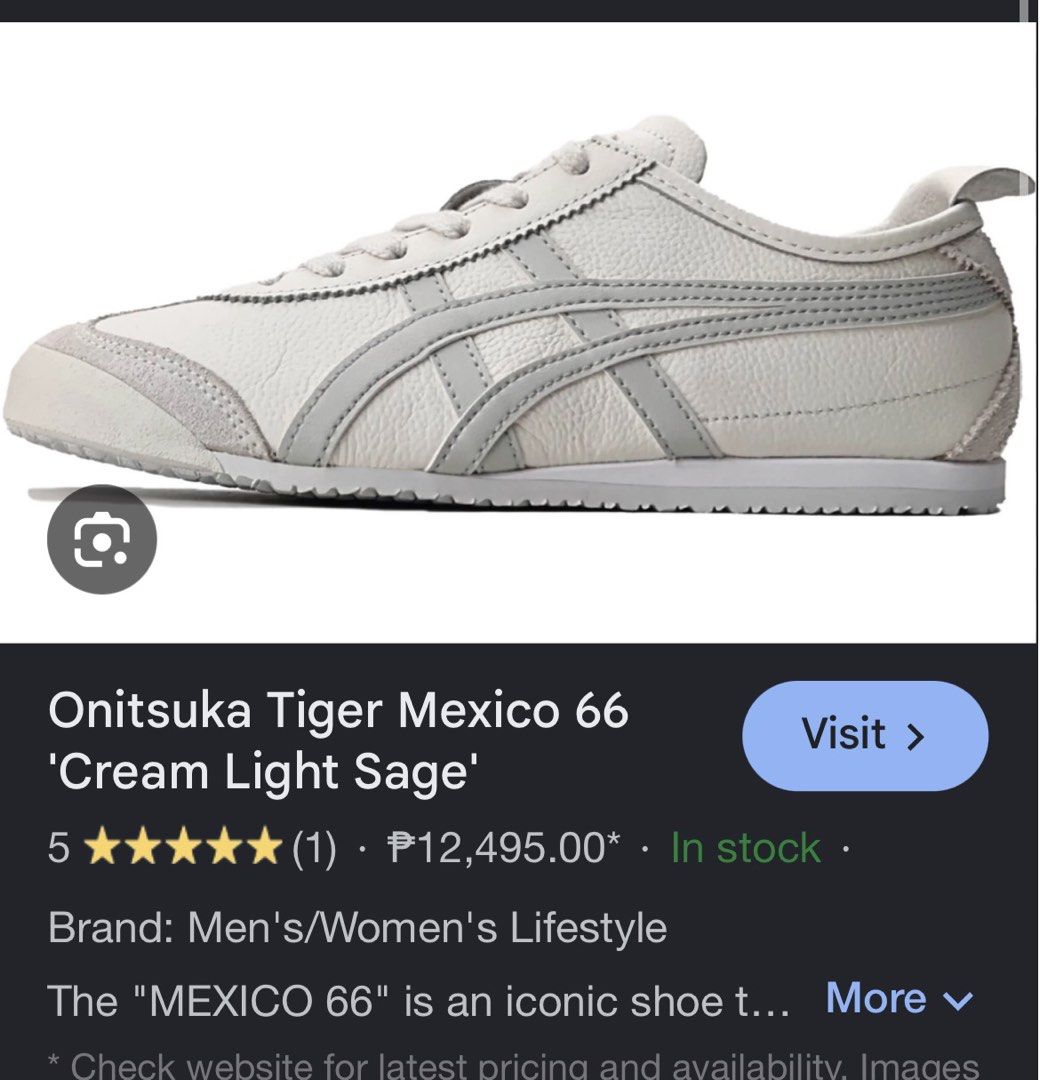 Onitsuka Tiger Mexico 66 Cream Light Sage (Category: Sneakers) located in Manila. Submitted by match444_ (Listing ID 1441596159, Image 2). Description: Original Needs light cleaning lang but overall goo condition W free shoe/ suade cleaner.