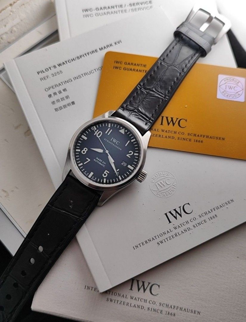 Original IWC Mark XVI (Category: Luxury Watches) located in San Juan City. Submitted by exclusivelyours (Listing ID 1441655581, Image 3). Description: 2010 IWC Mark XVI 39mm Classic black dial Greenbelt, Local AD Ref 3255 9/10 condition Inclusions: watch, replacement strap, IWC booklets, IWC guarantee card and original box *photo reference on 6.5" wrist.