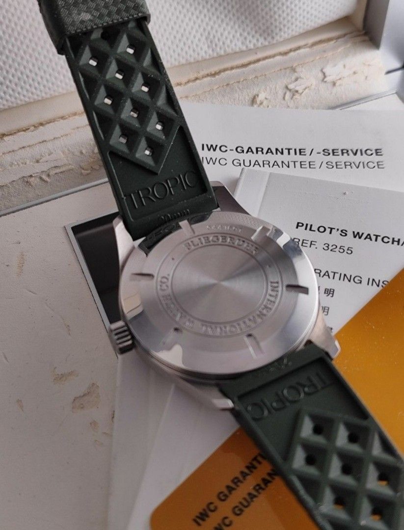 Original IWC Mark XVI (Category: Luxury Watches) located in San Juan City. Submitted by exclusivelyours (Listing ID 1441655581, Image 2). Description: 2010 IWC Mark XVI 39mm Classic black dial Greenbelt, Local AD Ref 3255 9/10 condition Inclusions: watch, replacement strap, IWC booklets, IWC guarantee card and original box *photo reference on 6.5" wrist.