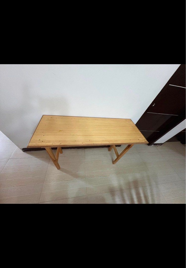 Palochina Table Study Office (Category: Tables & Sets) located in Bulacan. Submitted by poshpalette (Listing ID 1441684755, Image 2). Description: - signs of usage only - no major flaw nice pa - need to declutter na - palochina wood.