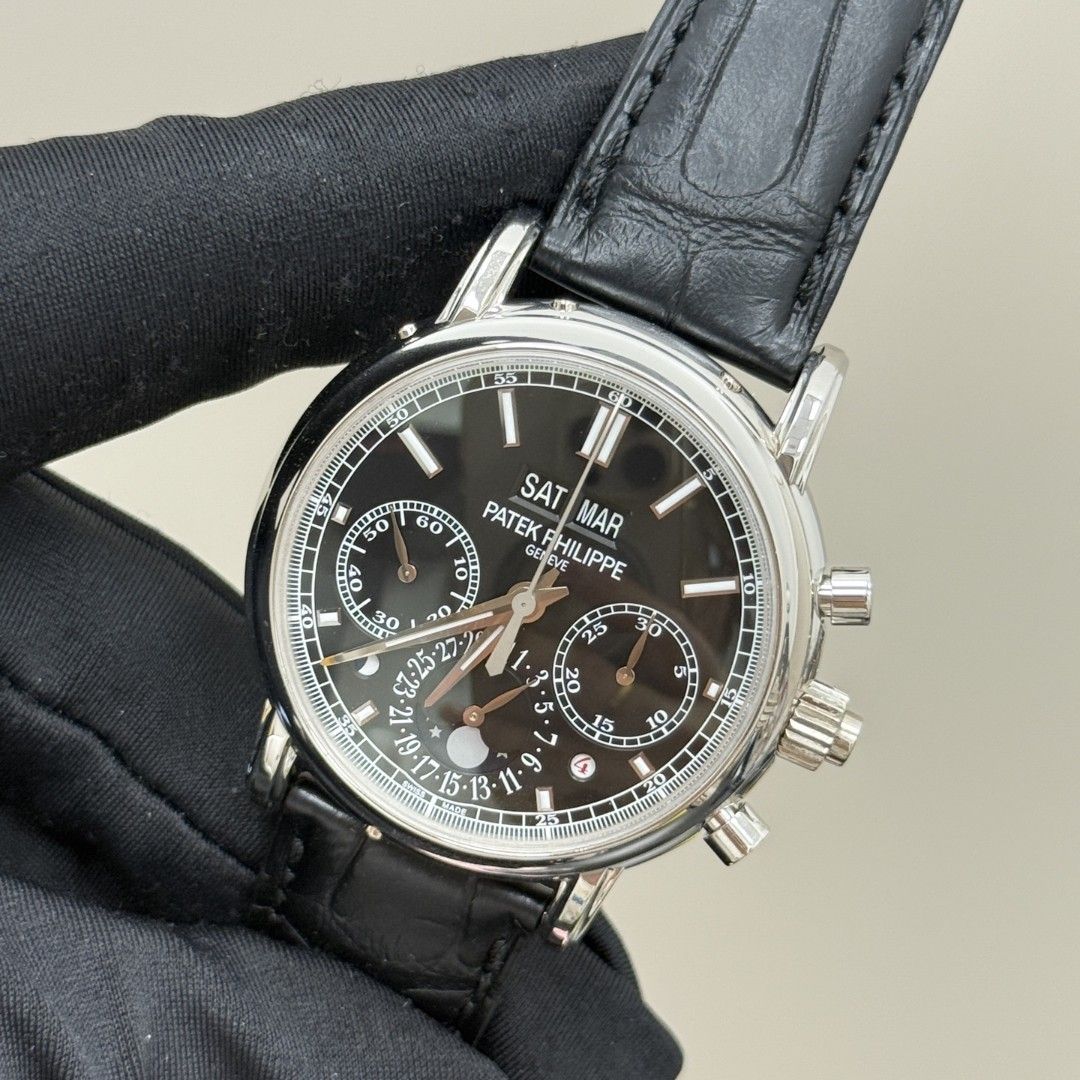 Patek Philippe Super Complex Function Watch Series 5204P-011 (Category: Watches) located in Singapore. Submitted by meridianwatch (Listing ID 1441608324, Image 3). Description: Patek Philippe Super Complex Function Watch Series 5204P-011 Used full set of 2015 with base cover and adjustment pen 950 platinum 40mm manual mechanical Perennial calendar, lunar phase, timing, needle tracking function .
