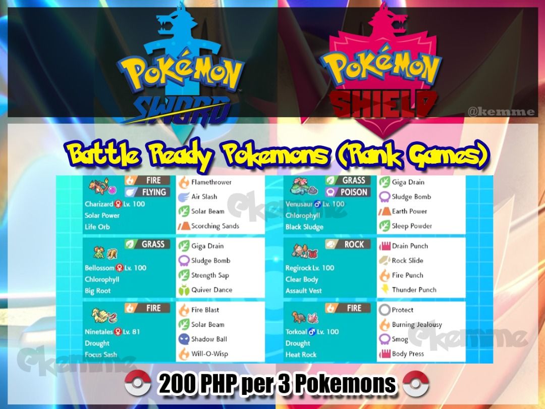 Pokemon Sword and Shield Genning Services (Category: Nintendo) located in San Isidro. Submitted by kemme (Listing ID 1441638465, Image 1). Description: Pokemon Sword and Shield Genning Services ✔️ Please see pictures for pricing ✔️All pokemons are legal and safe to use in online battles ©️Payment thru: 𝙂𝘾𝙖𝙨𝙝, 𝙋𝙖𝙮𝙈𝙖𝙮𝙖 𝙤𝙧 𝘽𝙖𝙣𝙠 𝙏𝙧𝙖𝙣𝙨𝙛𝙚𝙧 〽️Message me for more information 𝙁𝙤𝙧 𝘽𝙖𝙩𝙩𝙡𝙚 𝙍𝙚𝙖𝙙𝙮 𝙥𝙤𝙠𝙚𝙢𝙤𝙣𝙨 𝙛𝙚𝙚