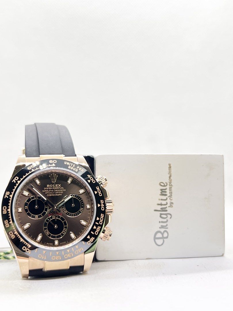 Pre Owned Rolex Oyster Daytona 116515LN 116515 Chocolate Dial Automatic Everose Rose Gold Casing Rubber ( Mar 23 ) (Category: Watches) located in Singapore. Submitted by brightime (Listing ID 1441703490, Image 3). Description: Pre Owned Rolex Oyster Daytona 116515LN 116515 Chocolate Dial Automatic Everose Rose Gold Casing Rubber ( Mar 23 ) ** Pre-Owned ** ** Unpolished Set, Mint Condition ** Model : 116515LN Also known as : Oyster Daytona Chronog