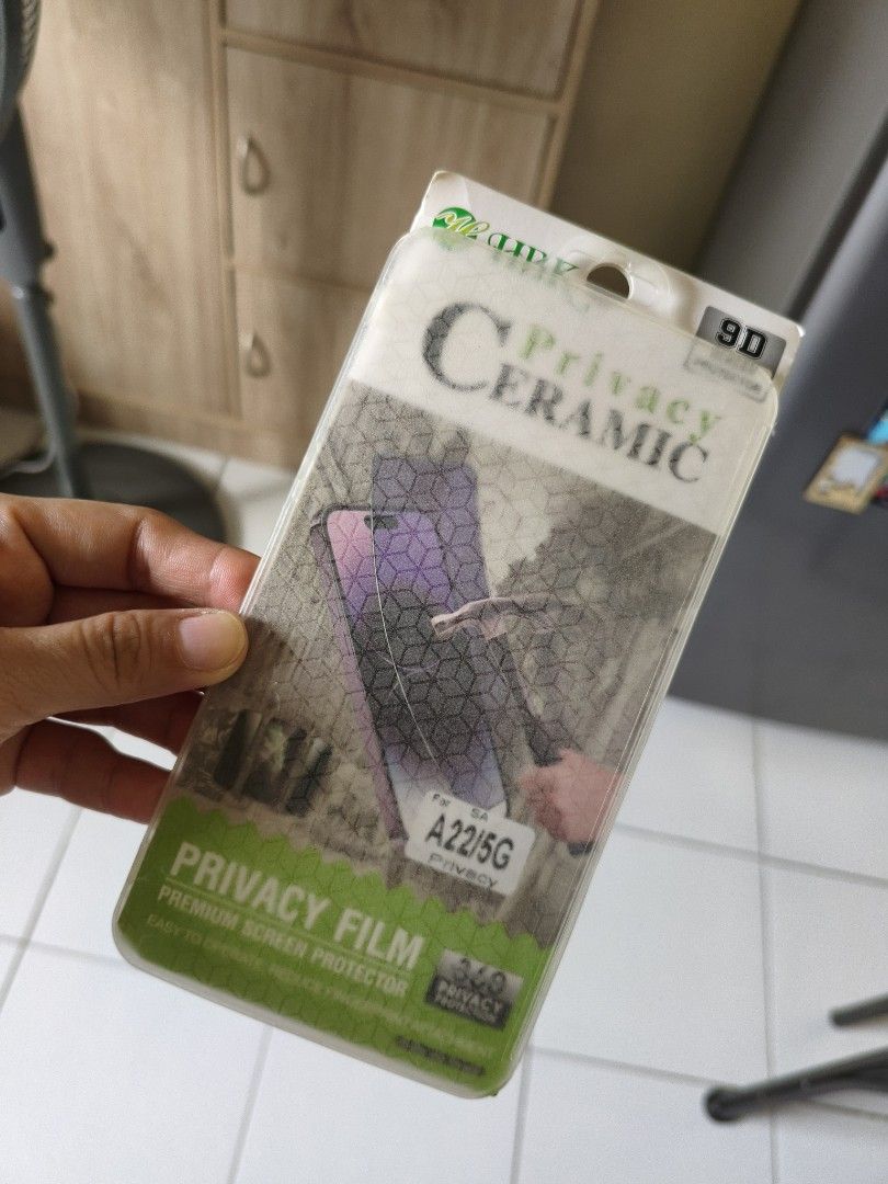 Privacy Ceramic Matte Screen Protector — for Samsung A22 5G (Category: Other Mobile & Gadget Accessories) located in Pasig City. Submitted by kingmarc25 (Listing ID 1441590573, Image 1). Description: RFS: decluttering.