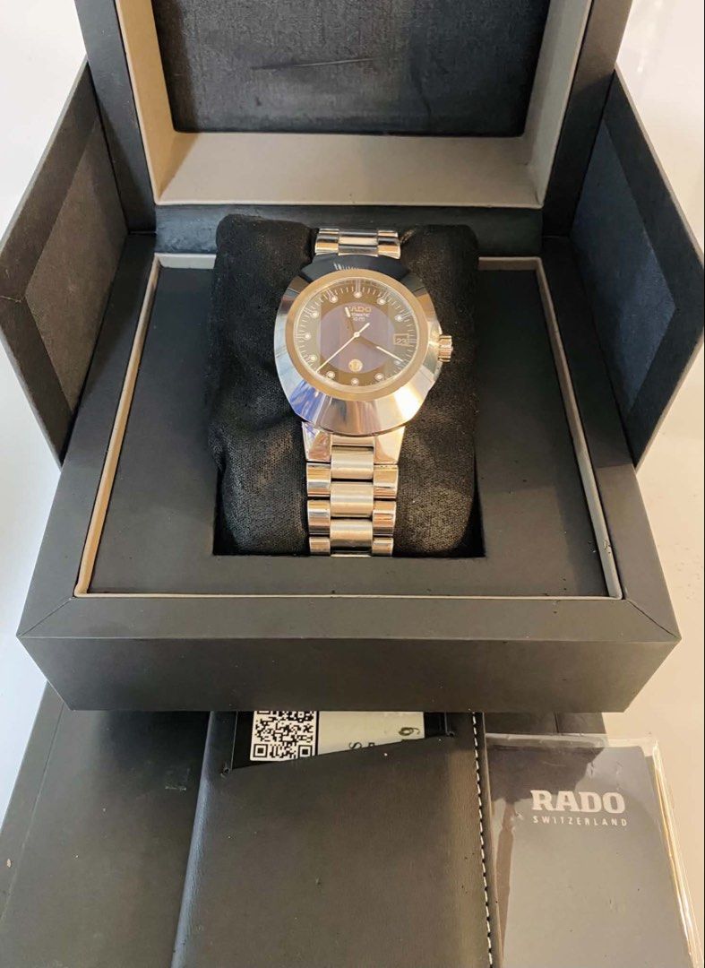 Rado Diastar Complete (Category: Luxury Watches) located in Bulacan. Submitted by youlovewatches (Listing ID 1441647212, Image 1). Description: Rado Diastar Original Complete Our Price: 39,000 Php Details: All Stainless Strap Automatic Movement 37.5mm Case Diameter 3'0 Day Date Calendar Deployant Clasp Strap 9/10 Very Good condition, All working Free Polish upon request Guaranteed Authentic SRP / Mall Price:75,000-85,000 php Set with: Presentatio