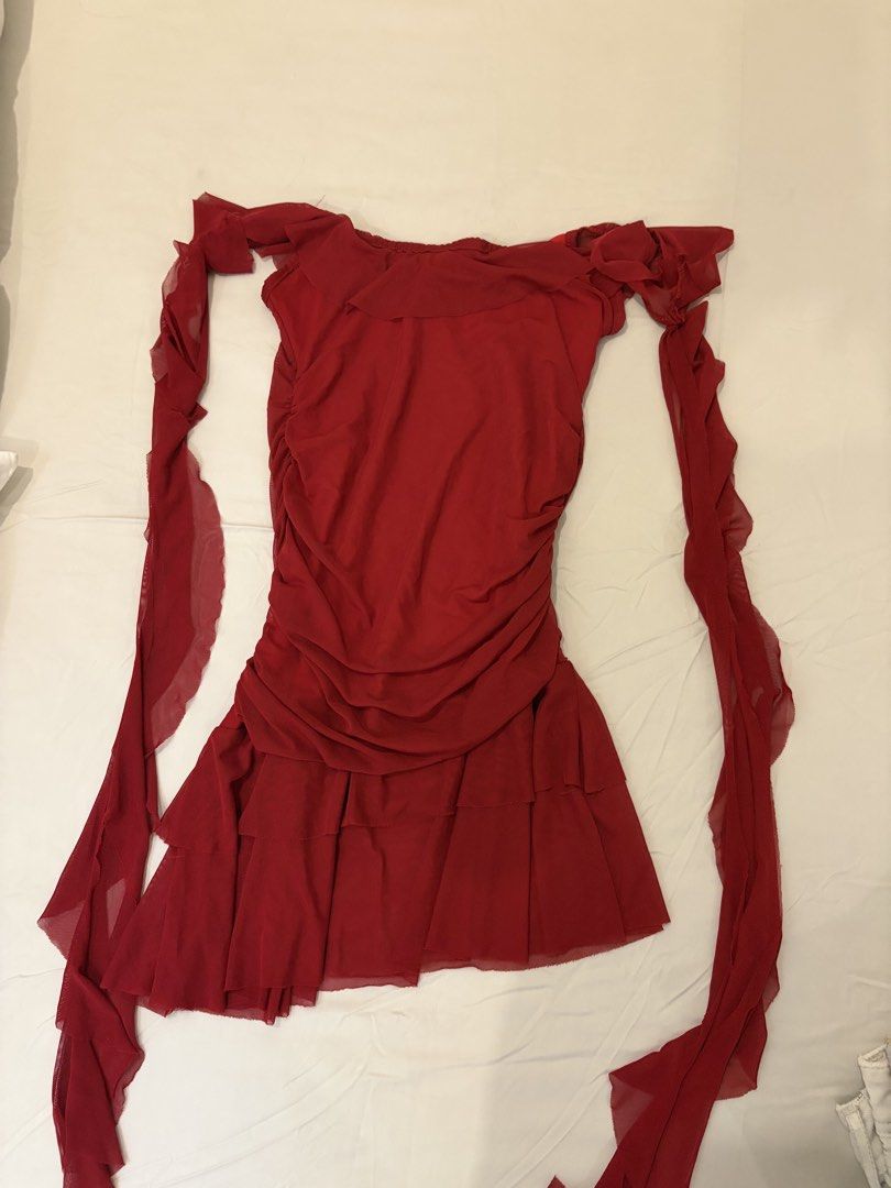 Red maroon mini ruffled birthday dress (Category: Dresses) located in Quezon City. Submitted by ilovecheddarcheese (Listing ID 1441620665, Image 3). Description: .