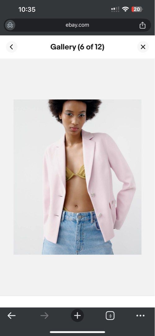 Repriced: Zara Pink Crystal Button Blazer (Category: Coats, Jackets and Outerwear) located in Cebu City. Submitted by tala10 (Listing ID 1412498433, Image 3). Description: Repriced from 4,500 to 4,000. This is a new and unused Zara blazer that was bought in the US. It’s in a light pink color with flower shaped crystal buttons. Bought it for 89.90 plus taxes but selling for 4,500. .