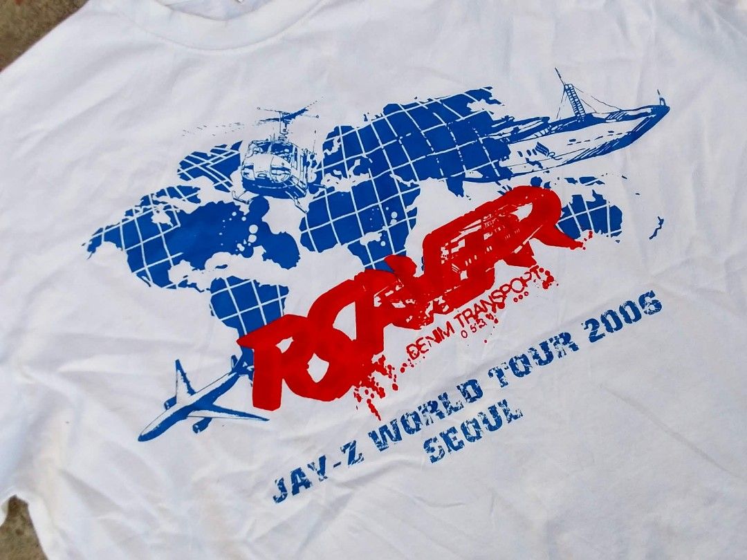 Roca wear Jay-z World Tour (Category: Tshirts & Polo Shirts ) located in Cebu City. Submitted by dexterjam (Listing ID 1441752115, Image 2). Description: Excellent Condition Size Medium fits XL 24x28 No crackprints No issue.