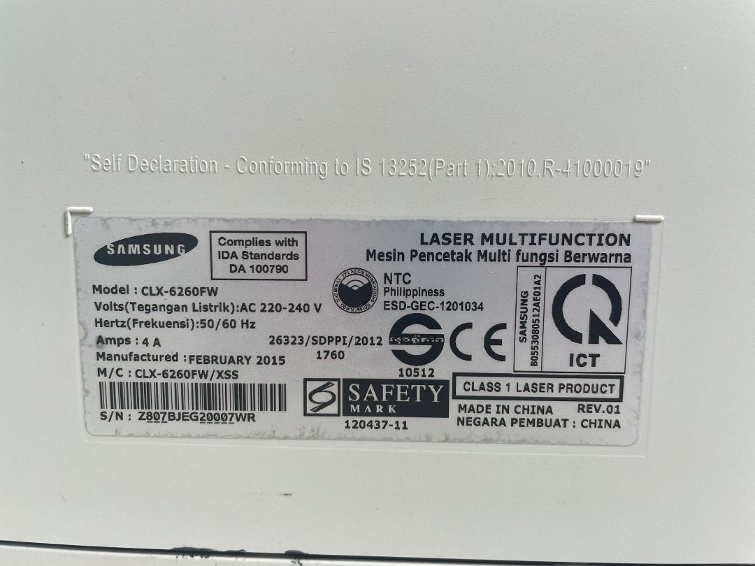 Samsung CLX-6260FW Laser Multifunction Printer Scanner Fax471979967917608964