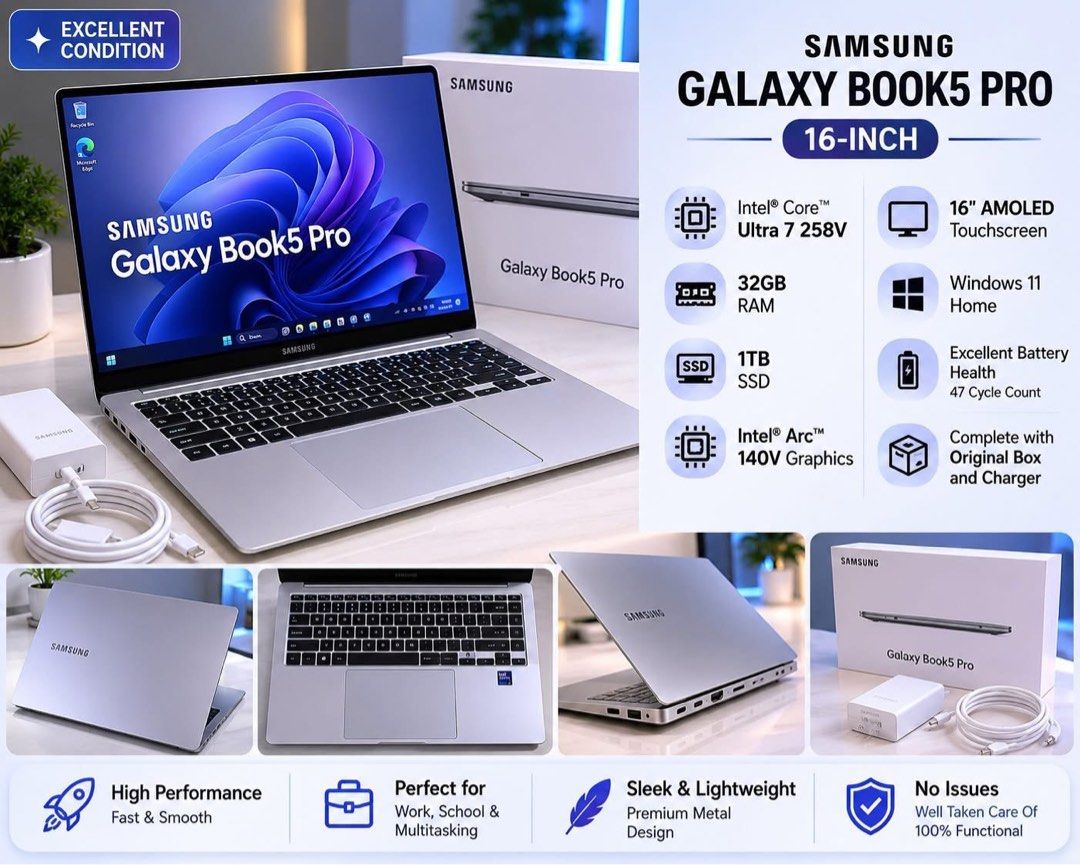 SAMSUNG GALAXY BOOK 5 PRO 360 16" (Category: Laptops & Notebooks) located in Manila. Submitted by aisheforbu83751 (Listing ID 1441642282, Image 1). Description: .