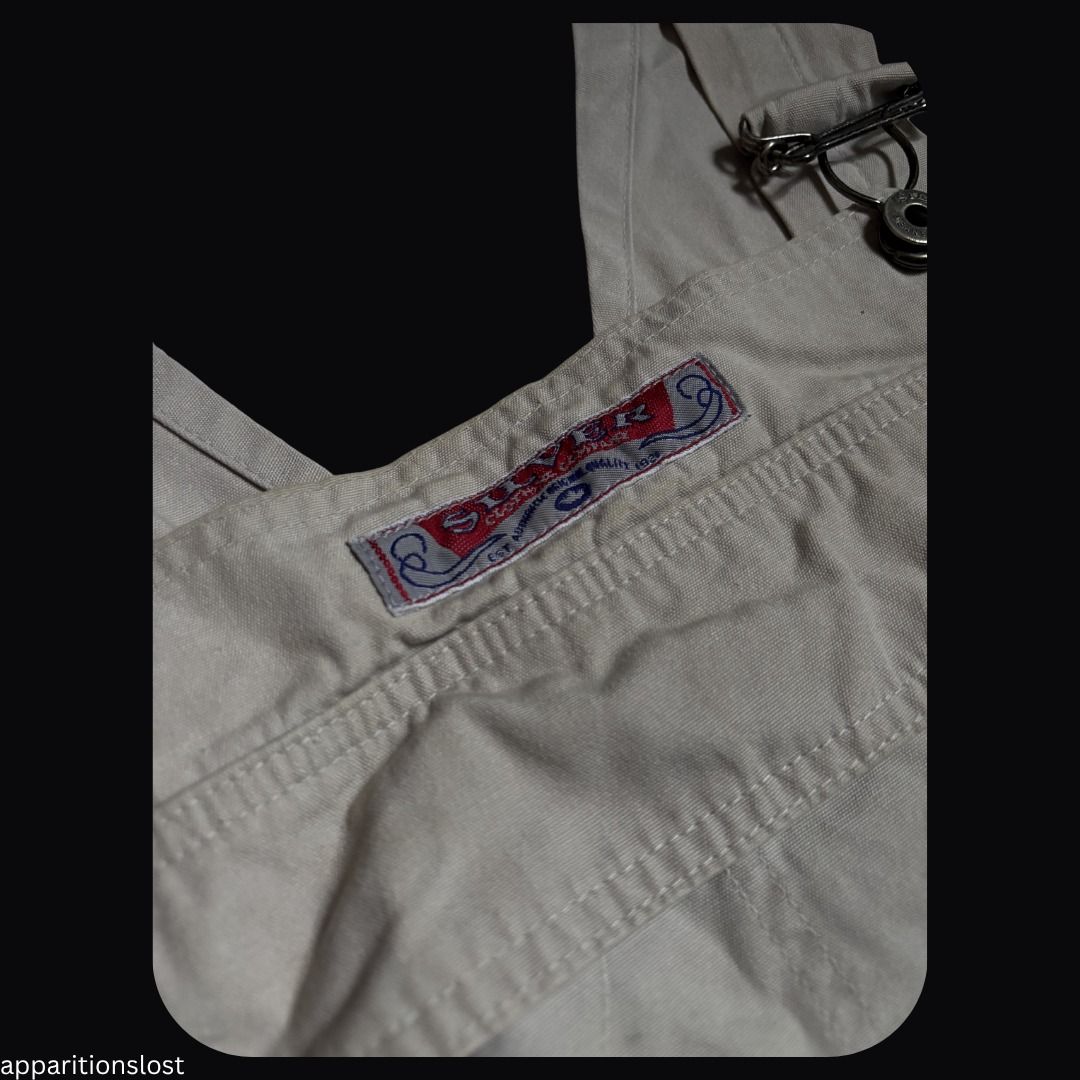 SILVER Gray Overalls (Category: Sets & Coordinates) located in Pasig City. Submitted by apparitionslost (Listing ID 1441775291, Image 2). Description: +sf Preloved Length (attached): 33in Width: 20in Crotch: 5in Leg Opening: 13in GCash only.