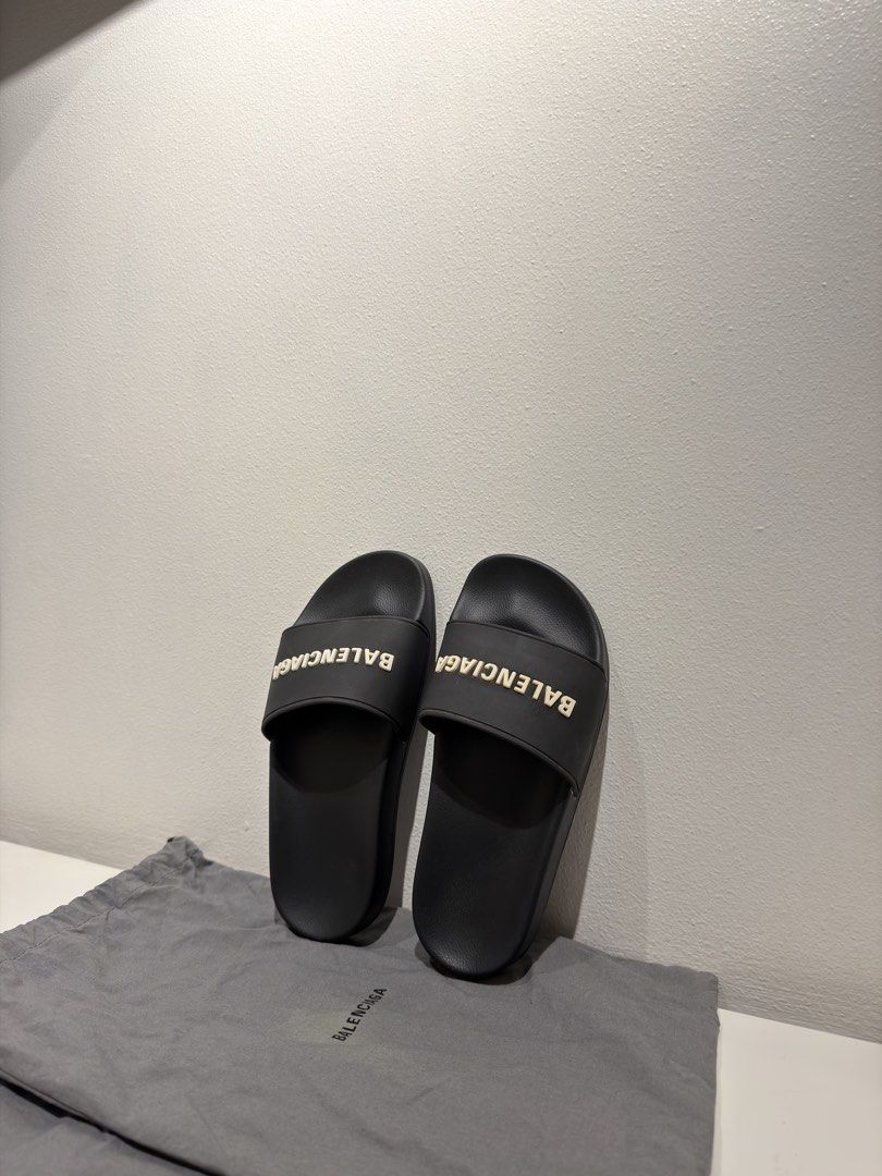 Size 36 Balenciaga Pool Slides | AUTHENTIC (Category: Sneakers & Footwear) located in Manila. Submitted by designerarchives.ph (Listing ID 1441770537, Image 2). Description: Srp is ₱24k :) Check photo for the price tag. Last price already. Already lowered down. BRANDNEW | Dustbags included. Buyer will shoulder the shipping fee. I’m from Metro Manila!! We can do grab/lalamove/LBC.
