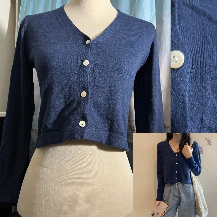 (s-m) korean stretchy navy blue soft button cropped top (Category: Longsleeves) located in Manila. Submitted by whiteforesttea178 (Listing ID 1441633764, Image 2). Description: 16" LENGHT 32-36" BUST SUPER SOFT NITO AND GREAT QUALITY LIKE UNIQLO first pic is reference only never used, just stored - last price posted, WILL NOT REPLY to lower offers - rep0sted from my other accnt - no when worn, no other pics ---------------------------------------