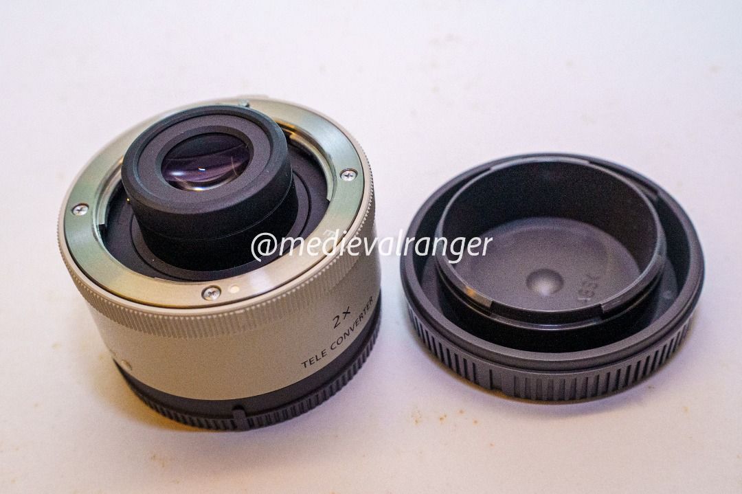 Sony sel20tc 2x Teleconverter for E-mount Full Frame (Category: Cameras) located in Manila. Submitted by medievalranger (Listing ID 1441691414, Image 1). Description: - Sony SEL075U 2x Teleconverter - For Sony E-mount full-frame camera - Doubles the focal length of your lens - Extends your camera's reach for greater versatility - Comes with original box, front and rear lens caps, and protective case - Used only once - No scratches, no dust .