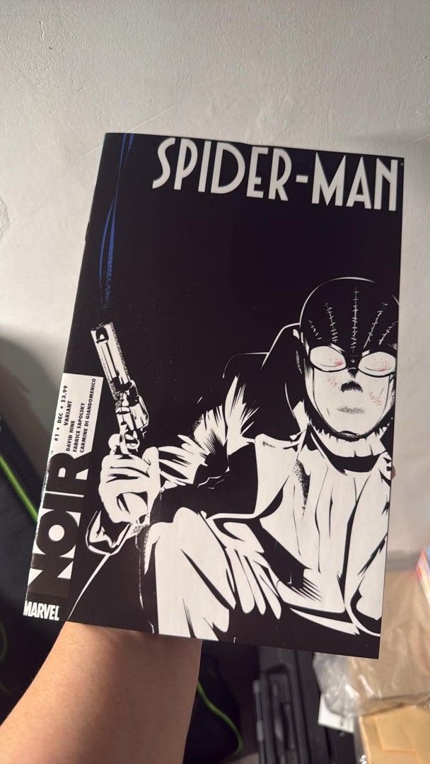 Spider-Man Noir Marvel Comic Book (Category: Comics & Manga) located in Las Pinas. Submitted by youngeagle.7b0753 (Listing ID 1441712516, Image 1). Description: For sale Spider-Man Noir #1 and #2 🕷🕸 ▪︎ #1 is Sketch Variant Cover Art by Dennis Calero; rare issue and hard to find ▪︎ both in FN condition (can pass as VF); bagged and boarded ▪︎ OG edition/first printing (published in 2009); not facsimile/reprint Current market is at 150 to 175 USD 