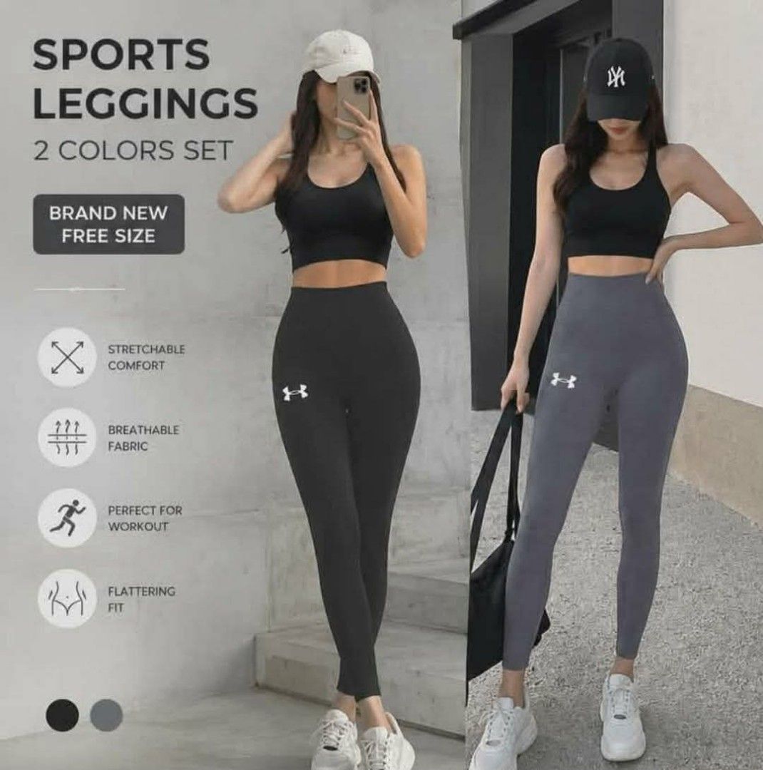 Sports leggings (Category: Activewear) located in Manila. Submitted by brillantes34344 (Listing ID 1437337202, Image 1). Description: 350 Php Each Black Gray Via: Lalamove Loc: Taguig.