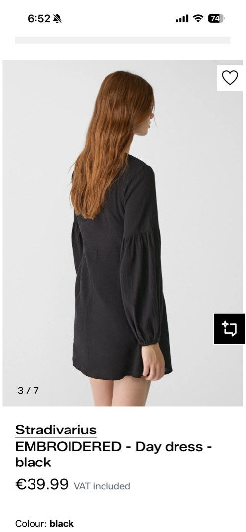 Stradivarius Black Dress (Category: Dresses) located in Makati City. Submitted by ssofiasellss (Listing ID 1441756380, Image 2). Description: Used once only Size M No flaws Can pass as brand new .