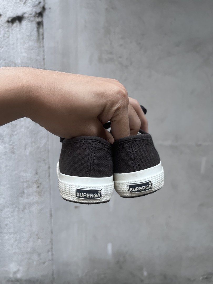 Superga Kids' Black Canvas Sneakers (Category: Babies & Kids Fashion) located in Quezon City. Submitted by kalv7 (Listing ID 1441673761, Image 3). Description: - Classic black Superga sneakers for kids - Size: EU 27 - Material: Durable canvas upper - Sole: White rubber sole - Closure: Lace-up for a secure fit - Style: Easy to pair with any outfit - Ideal for: Everyday wear and play.