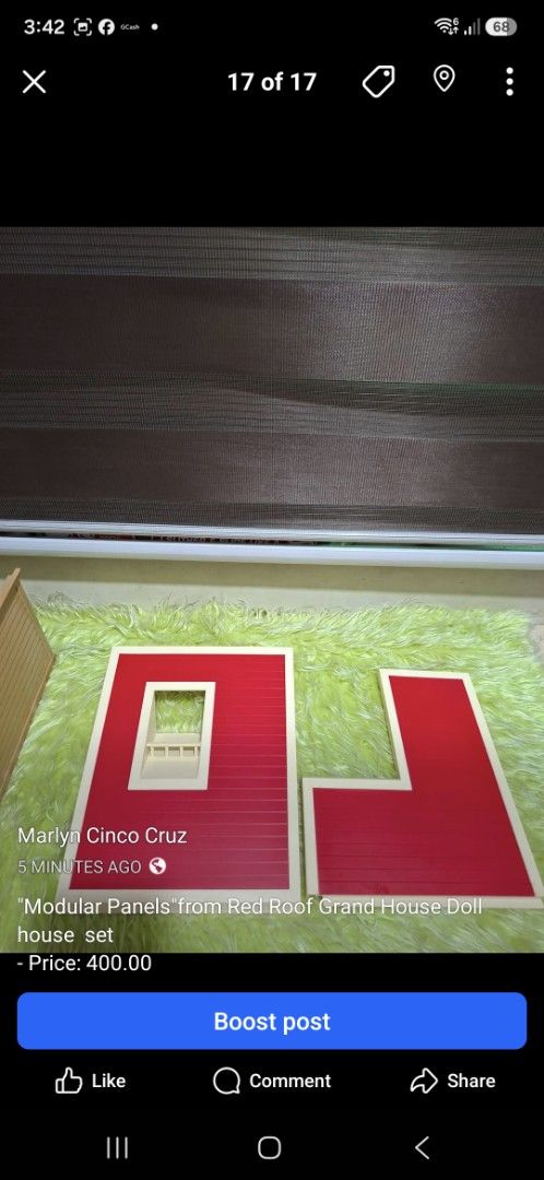Sylvanian Families " Modular Panels" from Red Roof Grand House (Category: Kids Toys) located in Manila. Submitted by happywindmarlyn (Listing ID 1441746968, Image 1). Description: - Genuine Sylvanian Families modular panels - From the Red Roof Grand House set - Includes base panels and red roof sections - Great for expanding Sylvanian playhouses - Enhances imaginative play.