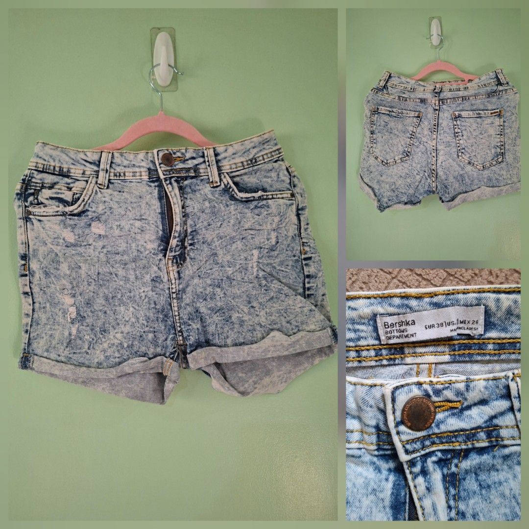 Take all 3 denim shorts for 200 only (Category: Shorts) located in Las Pinas. Submitted by ronabelles (Listing ID 1441597725, Image 2). Description: cute and fits nicely preloved but no stains whatsoever fits 26 to 28 waistline all branded.