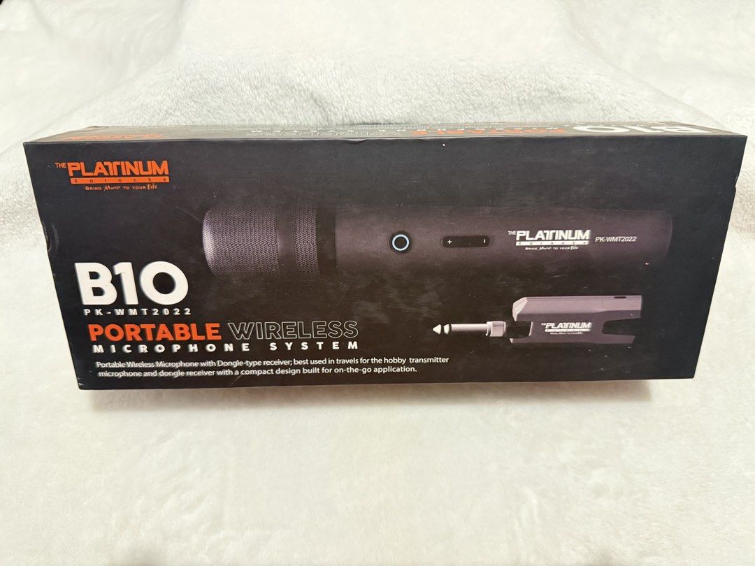 Platinum B10 Portable Wireless Microphone – Like New! (Category: Microphones) located in Makati City. Submitted by ktysnts (Listing ID 1441718757, Image 1). Description: ✨ Excellent condition, barely used ✨ Compact and travel‑friendly design with dongle‑type receiver ✨ Plug‑and‑play setup — no complicated pairing needed ✨ Rechargeable with long battery life (500mAh) ✨ 15‑meter range, frequency modulation, and 90° rotation for flexible use ✨ Ideal