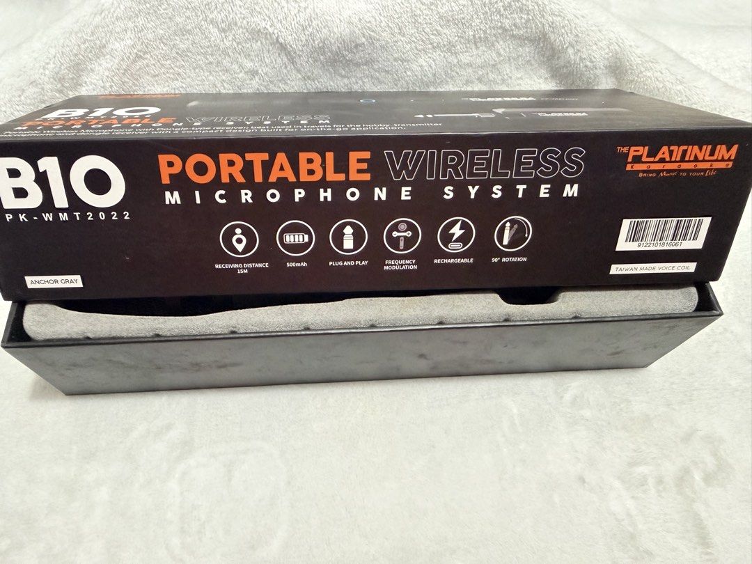 Platinum B10 Portable Wireless Microphone – Like New! (Category: Microphones) located in Makati City. Submitted by ktysnts (Listing ID 1441718757, Image 2). Description: ✨ Excellent condition, barely used ✨ Compact and travel‑friendly design with dongle‑type receiver ✨ Plug‑and‑play setup — no complicated pairing needed ✨ Rechargeable with long battery life (500mAh) ✨ 15‑meter range, frequency modulation, and 90° rotation for flexible use ✨ Ideal