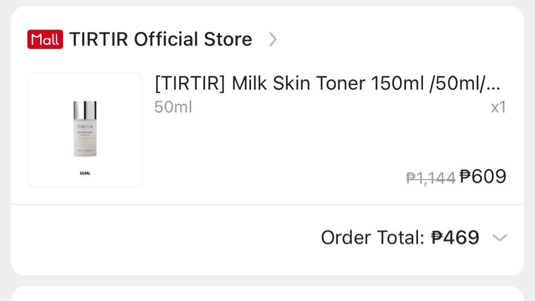 TIRTIR Milk Toner 50 ml (Category: Face Care) located in Las Pinas. Submitted by markartt (Listing ID 1441741005, Image 2). Description: has 90% product in the bottle (only used 10% for make up prep).