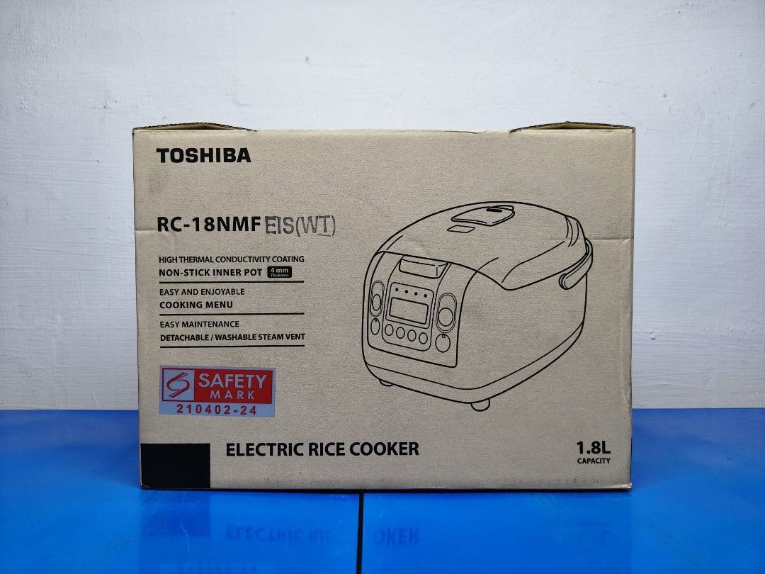 TOSHIBA 1.8L RICE COOKER Model: RC18NMFEIS Display Set Selling $110 Delivery $10 One Week warranty PLEASE TAKE NOTE ALL OUR DISPLAY SET MIGHT COME WITH SLIGHT DENTED OR SCRATCHES (Category: Cookers) located in Singapore. Submitted by defuture.jim (Listing ID 1441708851, Image 1). Description: TOSHIBA 1.8L RICE COOKER Model: RC18NMFEIS Display Set Selling $110 Delivery $10 One Week warranty PLEASE TAKE NOTE ALL OUR DISPLAY SET MIGHT COME WITH SLIG