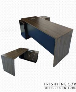 TXT-059 | Basic Executive L Type Table (Category: Shelves, Cabinets & Racks) located in Quezon City. Submitted by hannah.trishofficefurniture (Listing ID 1441673641, Image 1). Description: TXT-059 | Basic Executive L Type Table ₱25,650.00 Laminated MDF With grommet for cable management Side Cabinet Orientation: Left & Right (Flexible to change) Color: same as pictured Dimension: L180 x W120 x H75 cm.