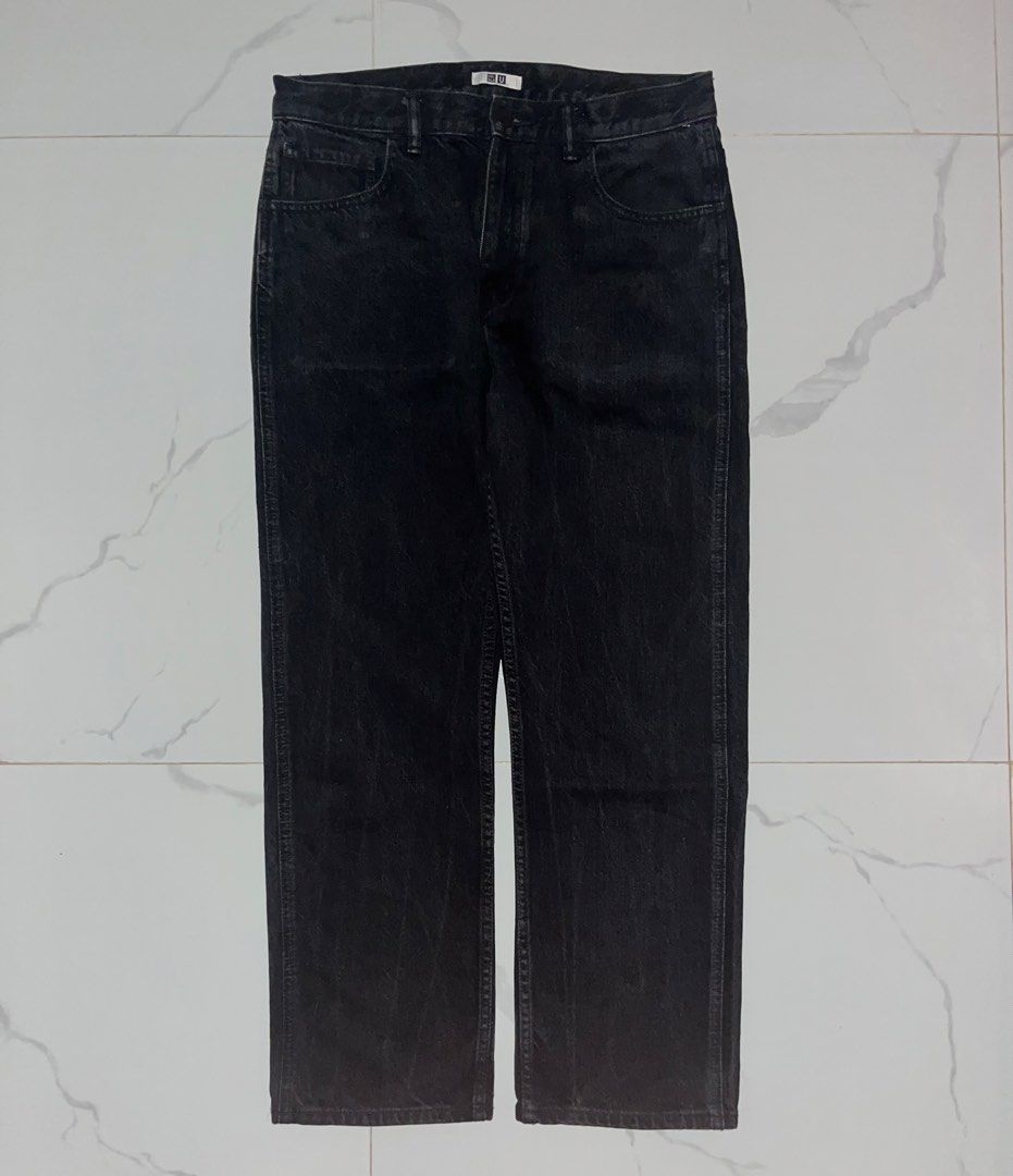 Uniqlo U Black Denim Jeans (Category: Jeans) located in Taguig. Submitted by vnce. (Listing ID 1441692585, Image 1). Description: Rfs: Decluttering Details are in the photos. Colors may vary due to lighting. MOP: Maya & BPI +sf Negotiable Dimes: - Width - 16 - Inseam - 27 - Outseam - 38.5 - Hem - 8.