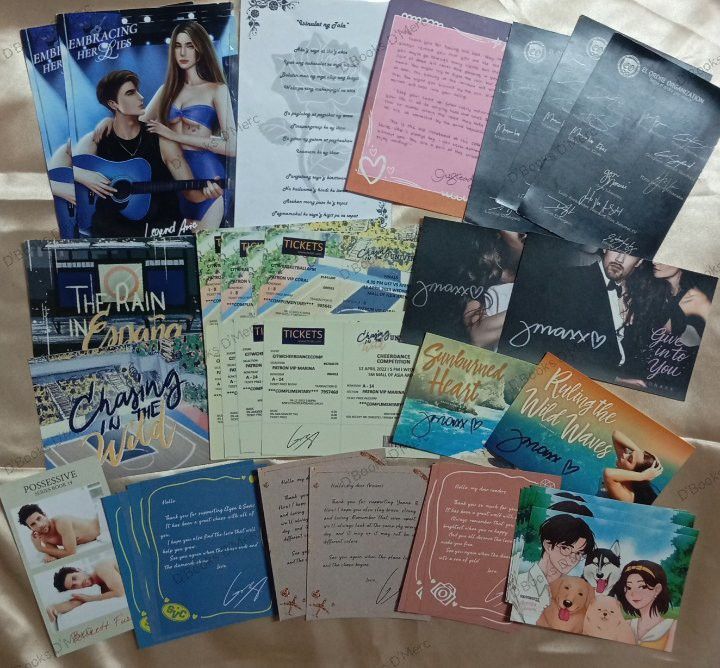 Wattpad Merch (Category: Storybooks) located in Navotas City. Submitted by bunnychanchan (Listing ID 1441766575, Image 3). Description: - Collection of book merchandise - Includes photocards, bookmarks, art prints, and letters - Features characters and scenes from various books and series - Ideal for fans and collectors Inksteady, Jonaxx, Alluringli, Gwy, 4reuminct, Irshwndy, Josh Gonzalez, VeiloftheDark, Kib, knight in black, Ako si Ibarra, Eatm