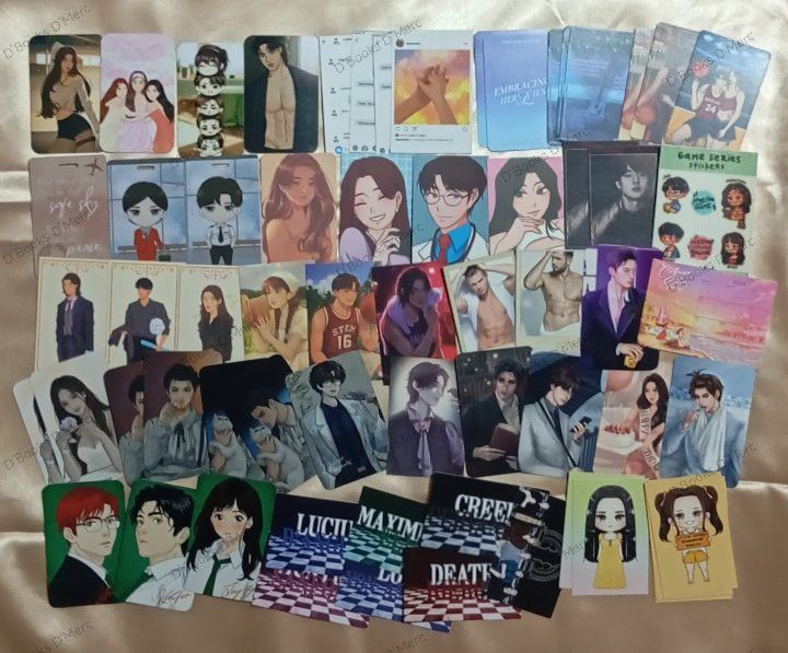Wattpad Merch (Category: Storybooks) located in Navotas City. Submitted by bunnychanchan (Listing ID 1441766575, Image 1). Description: - Collection of book merchandise - Includes photocards, bookmarks, art prints, and letters - Features characters and scenes from various books and series - Ideal for fans and collectors Inksteady, Jonaxx, Alluringli, Gwy, 4reuminct, Irshwndy, Josh Gonzalez, VeiloftheDark, Kib, knight in black, Ako si Ibarra, Eatm