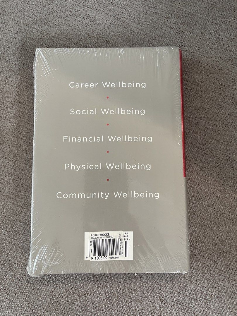 Well Being: The Five Essential Elements by Tom Rath & Jim Harter (Category: Storybooks) located in Quezon City. Submitted by fabfabuys (Listing ID 1441651420, Image 3). Description: - Book Title: Well Being: The Five Essential Elements - Authors: Tom Rath & Jim Harter - From the author of StrengthsFinder 2.0 - Covers 5 Essential Elements: Career, Social, Financial, Physical, and Community Wellbeing - Condition: Brand new, still in original plasti