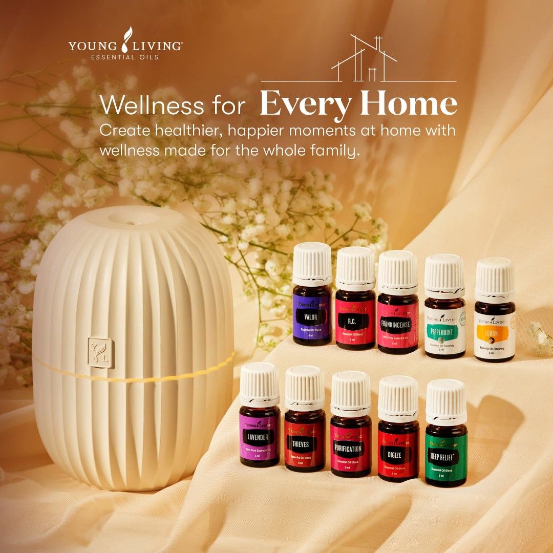 Young Living Essential Oils Wellness Foundation Set (Category: Body Care) located in Baguio. Submitted by essentially_yours (Listing ID 1441641116, Image 3). Description: - Young Living Essential Oils Starter Set - Includes diffuser - Popular oils: Thieves, R.C., Deep Relief, Valor, Peppermint, Lavender, Lemon - Also includes Slique Oil Complex (larger bottle) - Everything you need to begin your wellness journey.