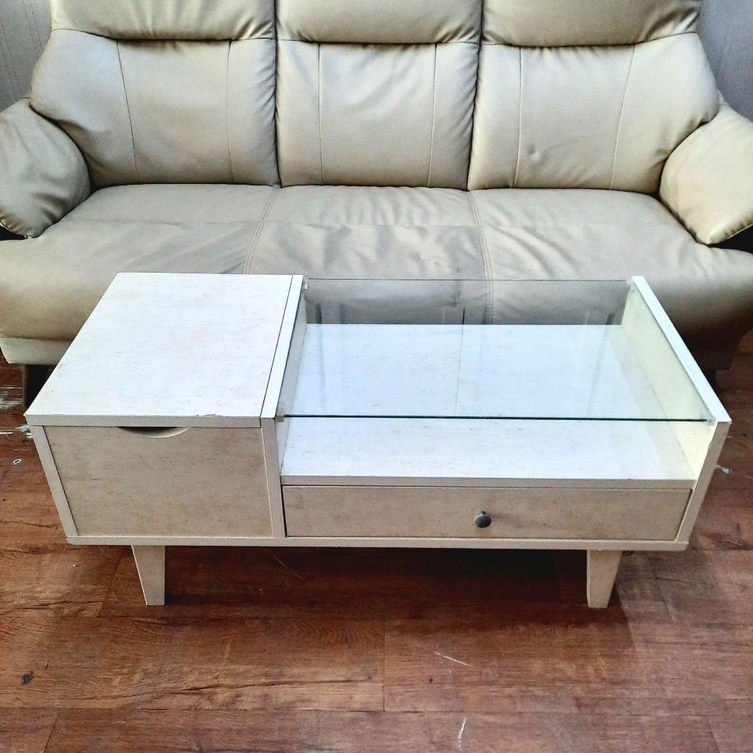 2nd hand NITORI low vanity center table w/ drawer | glass top (Category: Tables & Sets) located in Paranaque City. Submitted by feybelhaft (Listing ID 1446738708, Image 3). Description: 💳 𝐌𝐨𝐝𝐞 𝐨𝐟 𝐏𝐚𝐲𝐦𝐞𝐧𝐭 ✅ QR Ph Credit Card ✅️ GCash ✅ BDO Bank Transfer ✅ BPI Bank Transfer 📍 𝙋𝙖𝙮𝙢𝙚𝙣𝙩 𝙞𝙨 𝙢𝙖𝙙𝙚 𝙪𝙥𝙤𝙣 𝙥𝙞𝙘𝙠-𝙪𝙥 𝙛𝙧𝙤𝙢 𝙪𝙨..