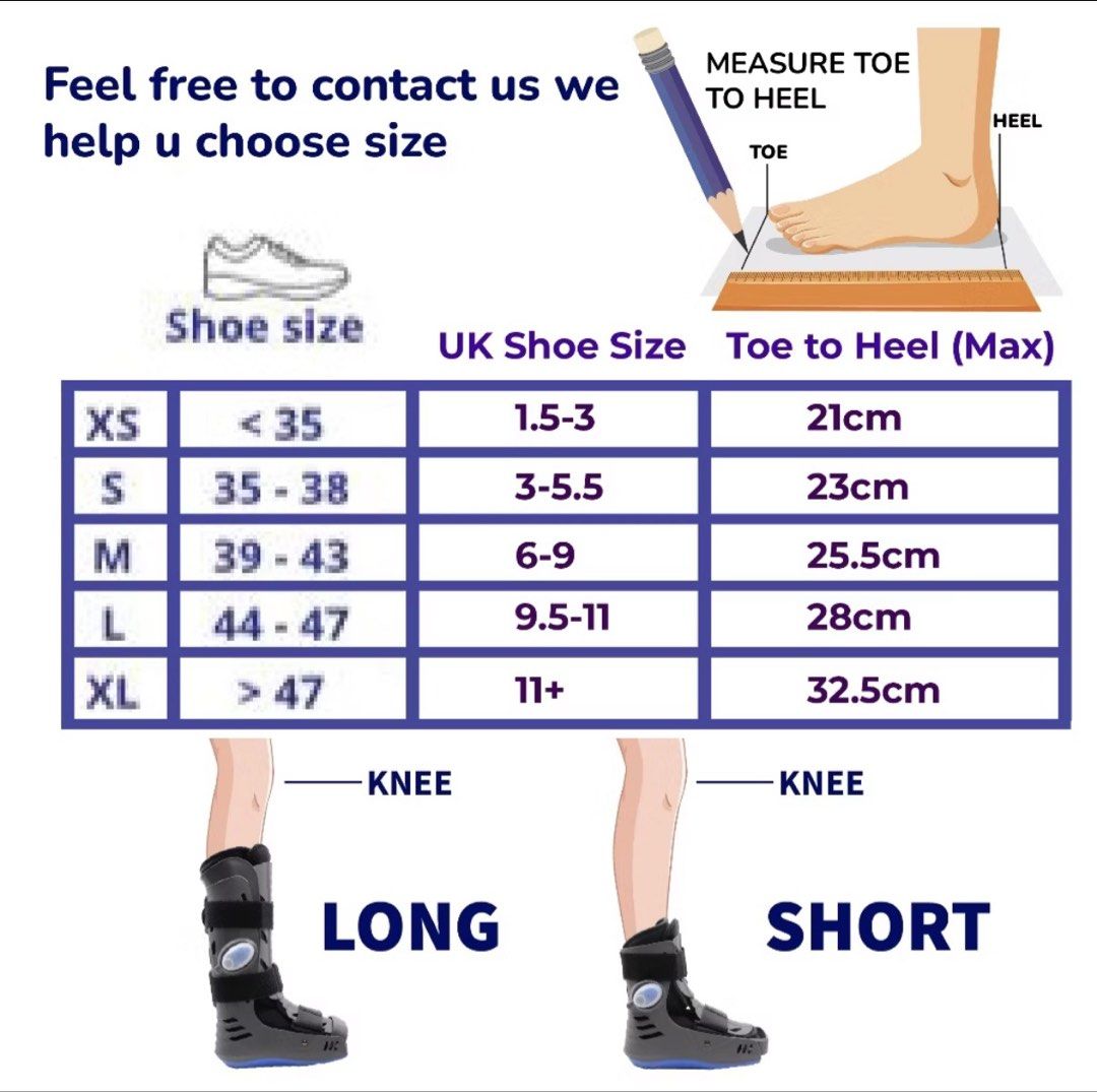 Adjustable Walker Boot for Ankle & Foot Injuries (Category: Braces, Support & Protection) located in Sungai Buloh. Submitted by jp.zephy (Listing ID 1446893681, Image 2). Description: - Adjustable walker boot, KKM approved - short version (for ankle injuries) - washable inner liner for easy cleaning - Size S - used for 5 weeks, well taken care of, wiped clean everyday, washed liner at least once in 2 days, also worn socks in liner..