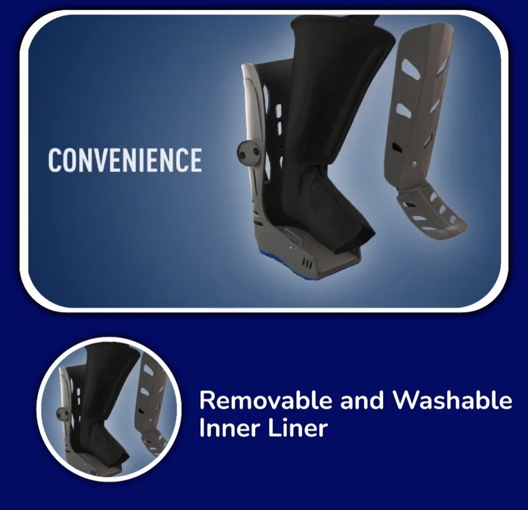 Adjustable Walker Boot for Ankle & Foot Injuries (Category: Braces, Support & Protection) located in Sungai Buloh. Submitted by jp.zephy (Listing ID 1446893681, Image 3). Description: - Adjustable walker boot, KKM approved - short version (for ankle injuries) - washable inner liner for easy cleaning - Size S - used for 5 weeks, well taken care of, wiped clean everyday, washed liner at least once in 2 days, also worn socks in liner..