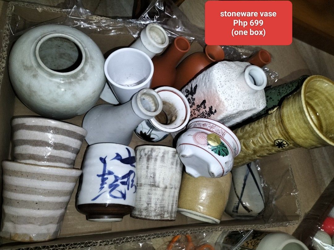 Assorted Ceramic Vases and Pots - One Box (Category: Vases & Decorative Bowls) located in Cainta. Submitted by banzvi73 (Listing ID 1446908689, Image 3). Description: - Assorted box of ceramic vases and pots - Includes various sizes and designs - Mix of tall, slender, and short, wide styles - Ideal for home decor or as a thoughtful gift - All items packed together; price is for the entire box.