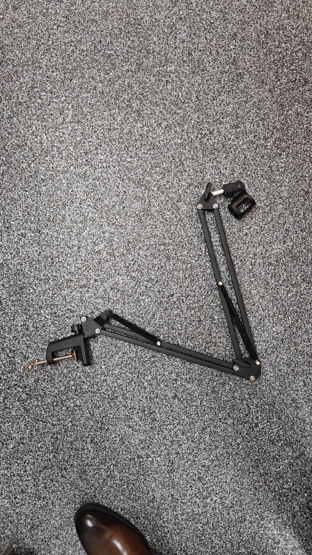 Black Adjustable Microphone Boom Arm Stand with Clamp