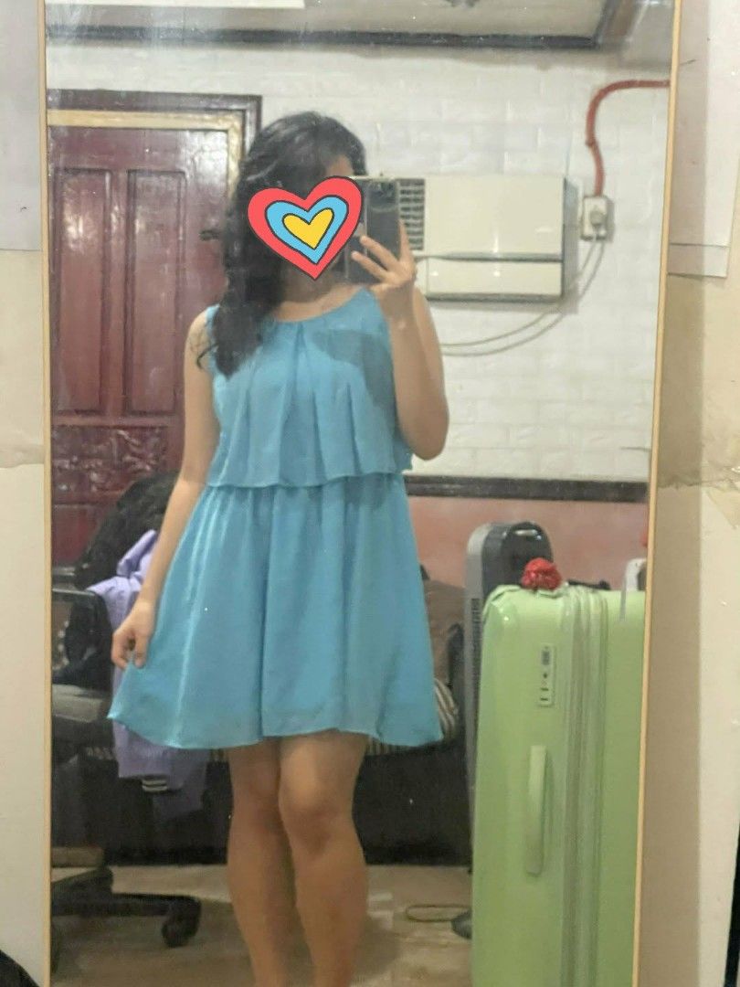 Blue Pleated Dress (Category: Dresses) located in Manila. Submitted by yellowfaust (Listing ID 1446637381, Image 1). Description: - Elegant blue dress with stylish pleats. - Features a fashionable layered top. - Fabric drapes beautifully, offering a flattering silhouette. - Versatile: perfect for casual outings or dressing up. - Effortless to style for any occasion. No flaws. RFS because I don't use it anymore.