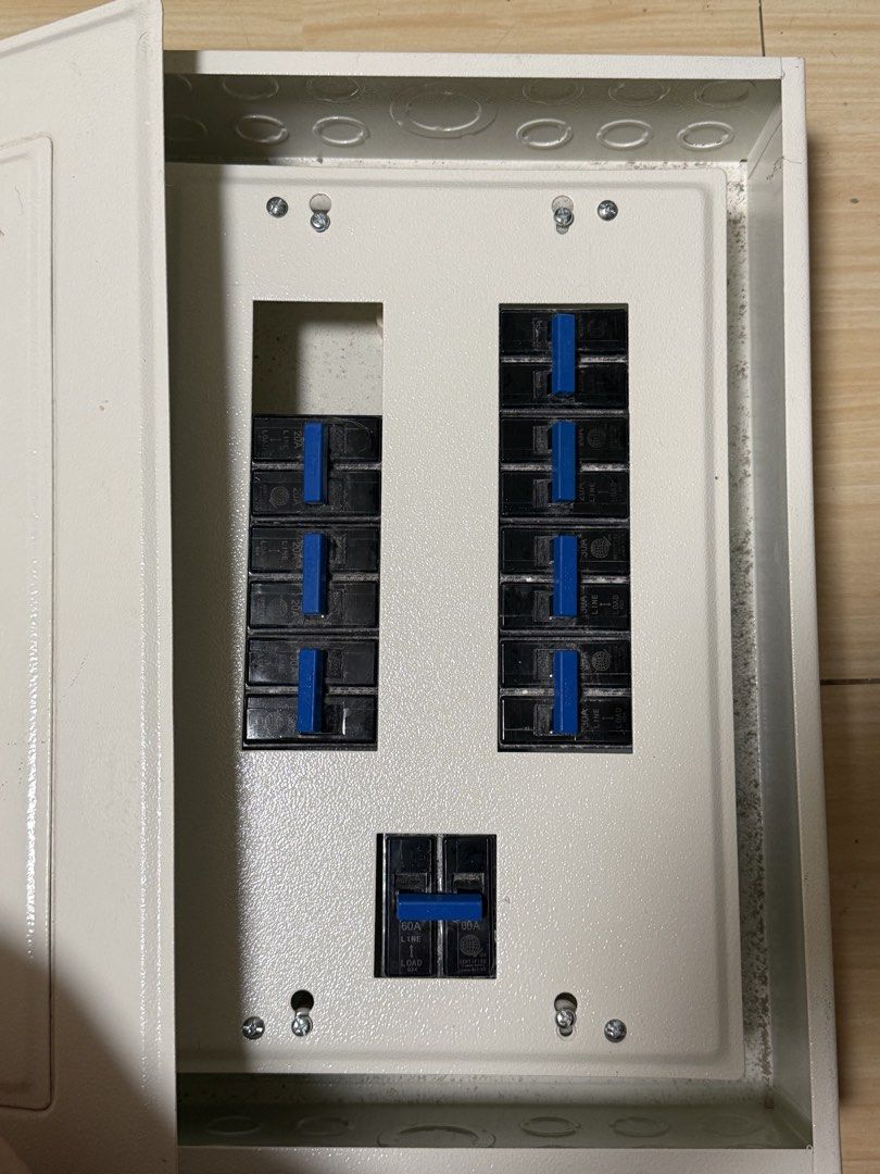 BOLT ON PANEL BOARD WITH ROYU CIRCUIT BREAKERS (Category: Electrical, Adaptors & Sockets) located in Bocaue. Submitted by bonbon_miranda (Listing ID 1446899363, Image 2). Description: - Bolt-on panel board - Includes Royu circuit breakers: 3x20w 3x30w and 1x60w - Reason for selling: Wrong model ordered - For Pick up only here in Bocaue, Bulacan.