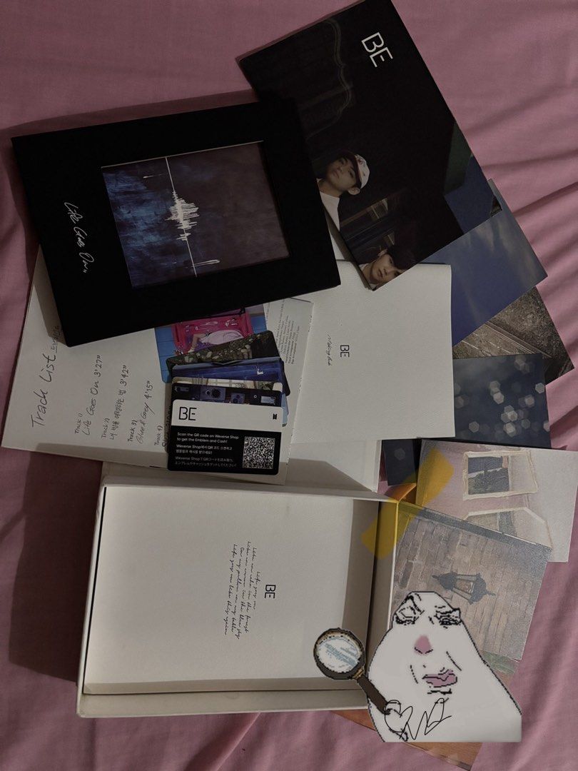 BTS BE deluxe album | Complete Inclusion (Category: CDs & DVDs) located in Manila. Submitted by wise.yoongi (Listing ID 1446784138, Image 2). Description: wts lfb !! ☁️in need of concert funds ‧⭑ mint condition pc and album, complete inclusion ‧⭑ price is up for nego, no lowballing pls ‧⭑ metro manila, north caloocan ‧⭑lalamove, jnt t. BTS BE album deluxe wts lfb ph namjoon seokjin yoongi hoseok jimin taehyung v jungkook.