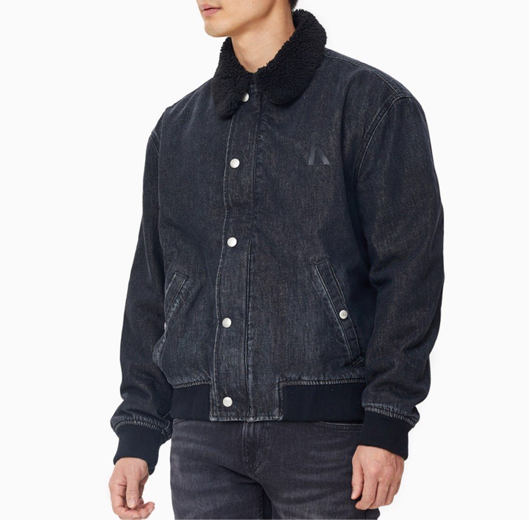 Calvin Klein Black Denim Jacket and Jeans Set (Category: Coats, Jackets and Outerwear) located in Cagayan de Oro. Submitted by blackmode2point0 (Listing ID 1446762358, Image 2). Description: XL-XXL - Black denim jacket with shearling collar - Matching black denim jeans with iconic CK logo on back pocket - Both pieces have a slightly washed-out, vintage look - Jacket features a bomber style with ribbed cuffs and hem - Ideal for creating a casual a
