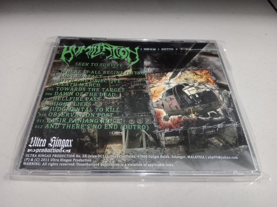 CD HUMILIATION (Category: CDs & DVDs) located in Kuala Lumpur. Submitted by hr6513718 (Listing ID 1446910074, Image 2). Description: CD BAND HUMILIATION CONDITION LIKE NEW ORIGINAL CD.