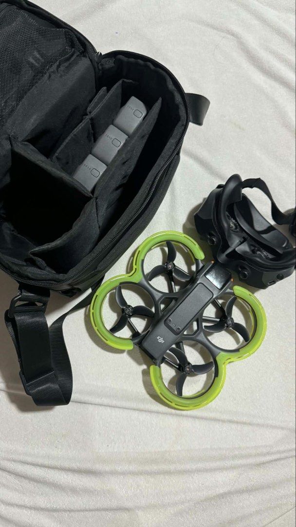 DJI Avata 2 Drone Goggles and Accessories (Category: Drones) located in Manila. Submitted by strk.24 (Listing ID 1446750068, Image 1). Description: - Complete DJI Avata 2 FPV Drone Set - Includes Drone, Goggles, and Carrying Bag - Comes with 3 Batteries for extended flight time - Bag features dedicated compartments for all gear - Perfect for immersive FPV flying experiences.