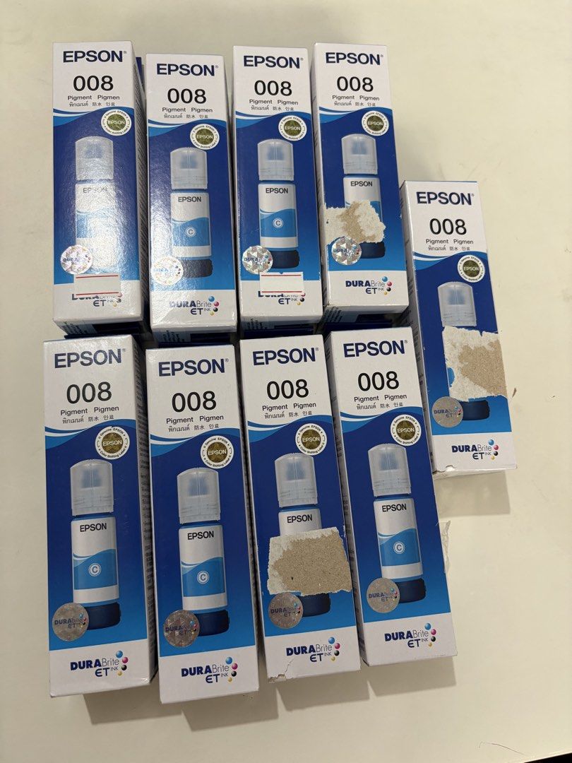 Epson 008 Cyan Pigment Ink Bottle (Category: Printers, Scanners & Copiers) located in Quezon City. Submitted by cpsanpedro (Listing ID 1446741452, Image 2). Description: Epson 008 Cyan Ink Multiple inks available Unopened RFS: not using anymore since printer broke selling for 500 ea; SRP: 900 ea.